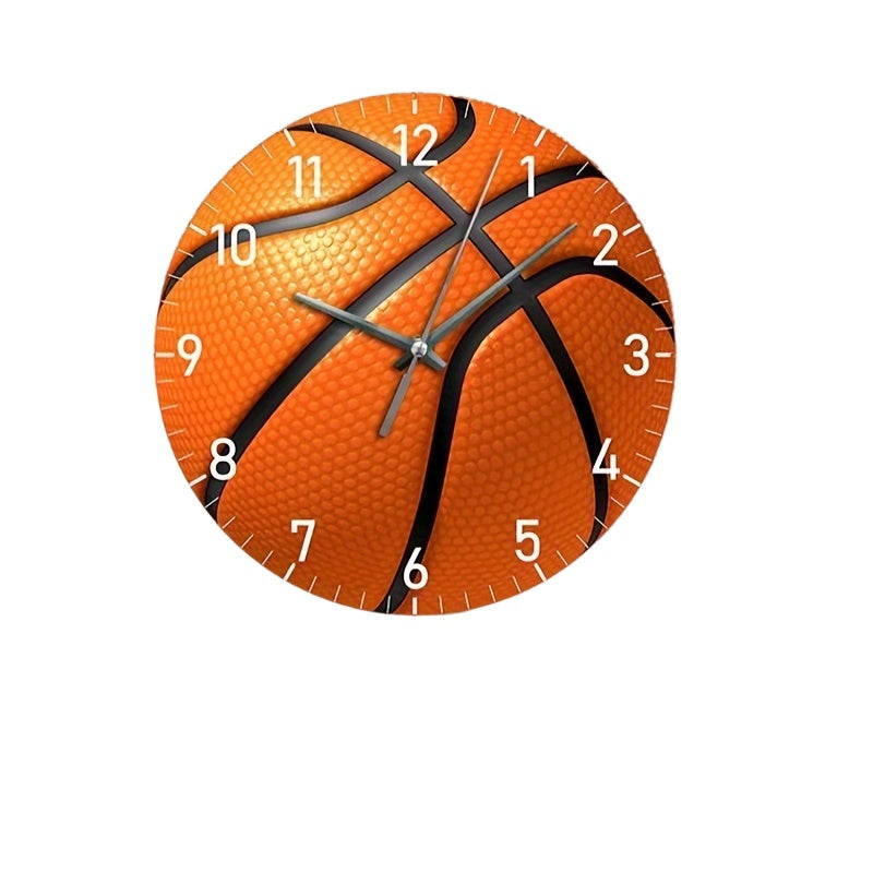 HoopsTime - Silent Basketball Wall Clock, Battery Powered