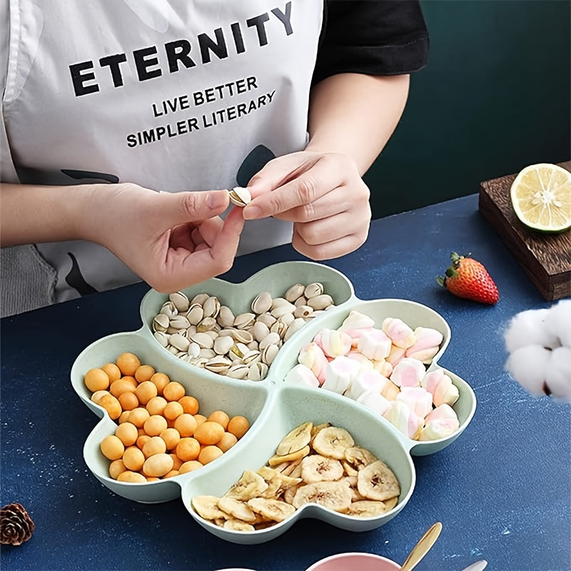 FlowerServe - Set van 4 Bloemvormige Serveerschalen voor Snacks & Fruit