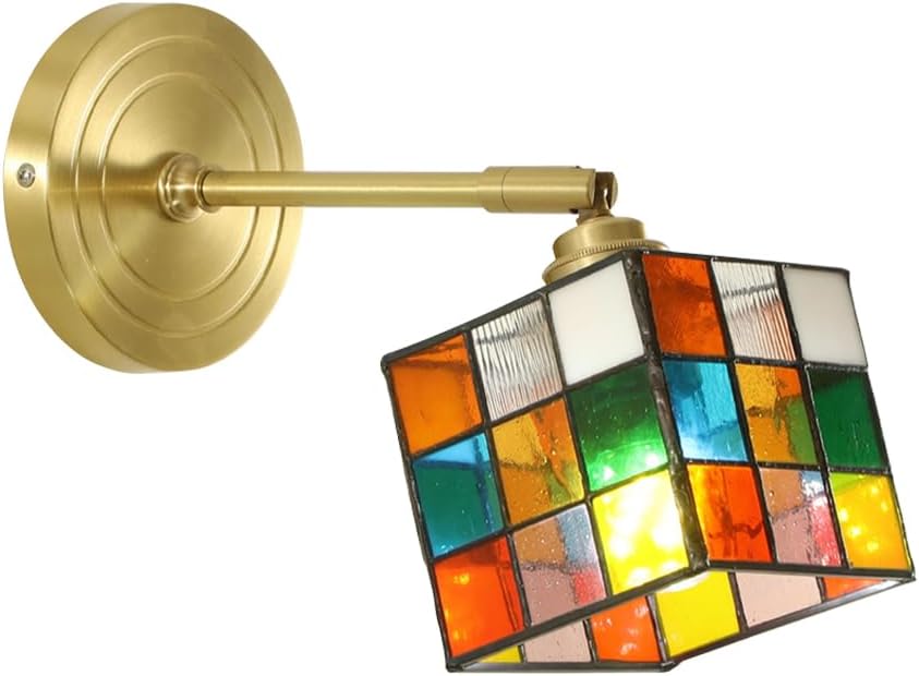 FlexiGlow - Lámpara de Pared Moderna con Diseño de Cubo de Cristal – Ajustable y Ahorra Espacio