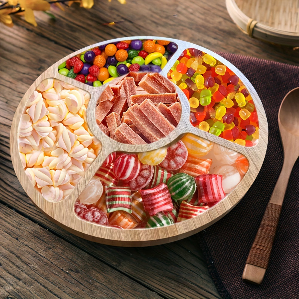BambooServe - Ronde Bamboe Snackplank | Duurzaam Dienblad voor Maaltijd & Fruit