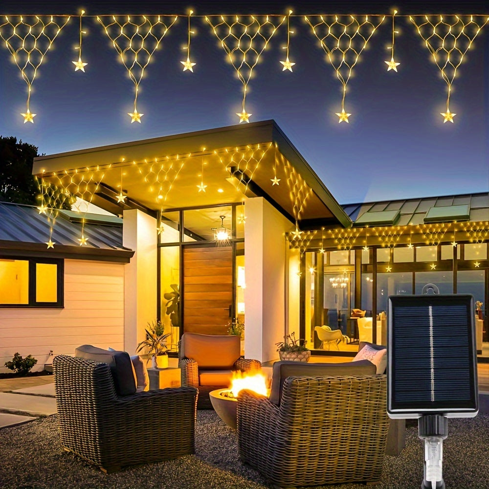 SolarTwinkle - Illuminazione d'atmosfera a 162 LED con batteria solare rimovibile
