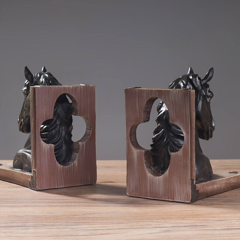 HorseHead - Houten Paardenhoofd Boekenstandaards voor Moderne Decoratie