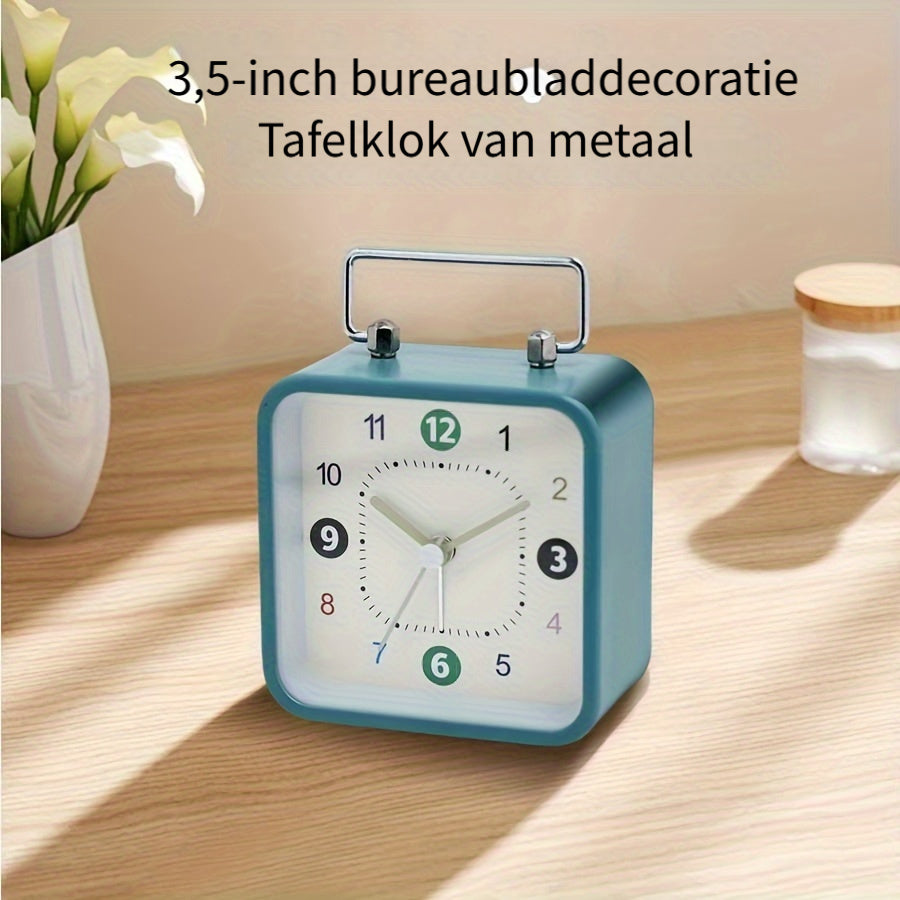 TimeCube - Vierkante Metalen Wekker met Nachtlampje en Snooze