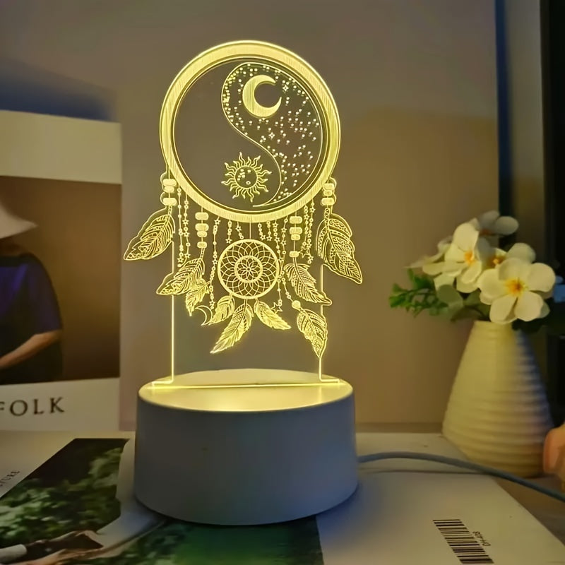 DreamCatcherGlow - 3D LED Nachtlampje met USB Voeding