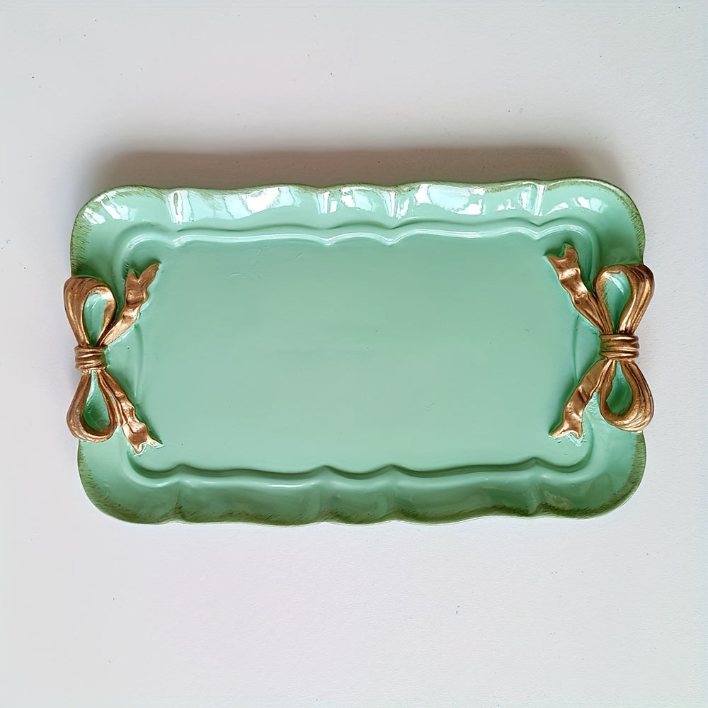 VintageServe-Dessertbord - Rechthoekige Hars Snoepschaal met Striksluiting
