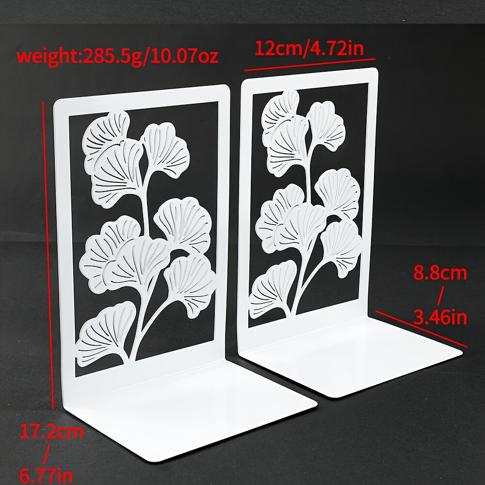 IronGinkgo - Set van metalen Ginkgo blad boekensteunen voor kantoor & thuis