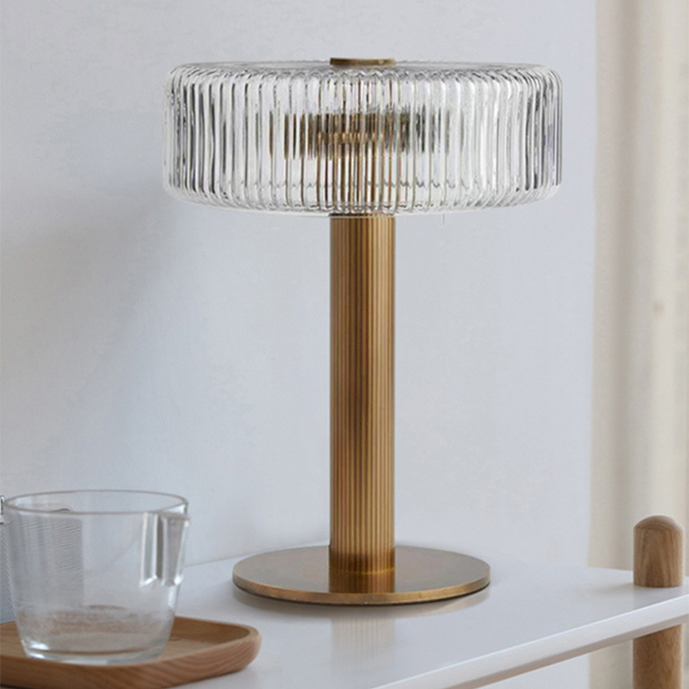 Modern Golden Glass Bedroom Table Lamp