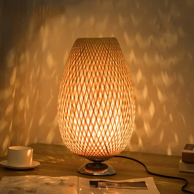 RustiekLicht - Vintage Bamboe Tafellamp