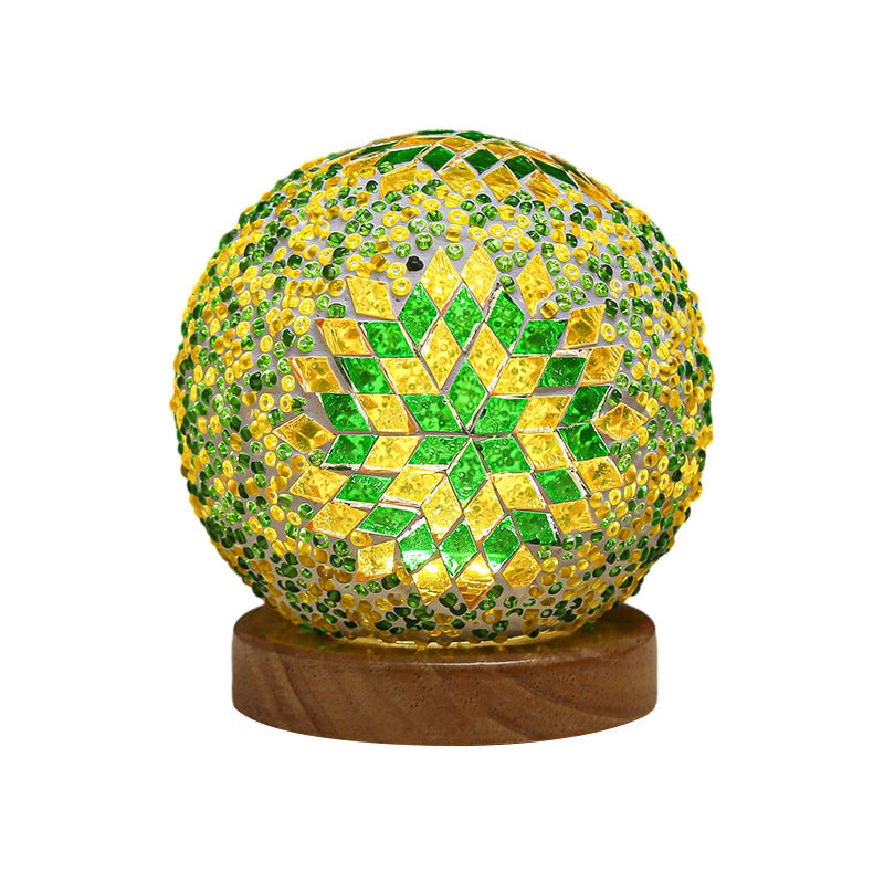 Luminara - Spherical LED Dimmable Glass Baroque Table Lamp Mosaic 3.9"
