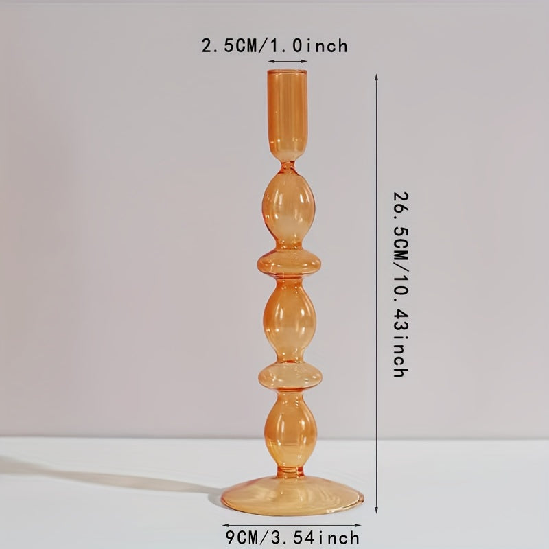 1pc Creatieve en Minimalistische Glazen Kandelaar Set - Gelakte Glazen Vaas Tafeldecoratie voor Woonkamer, Eettafel en Romantisch Diner