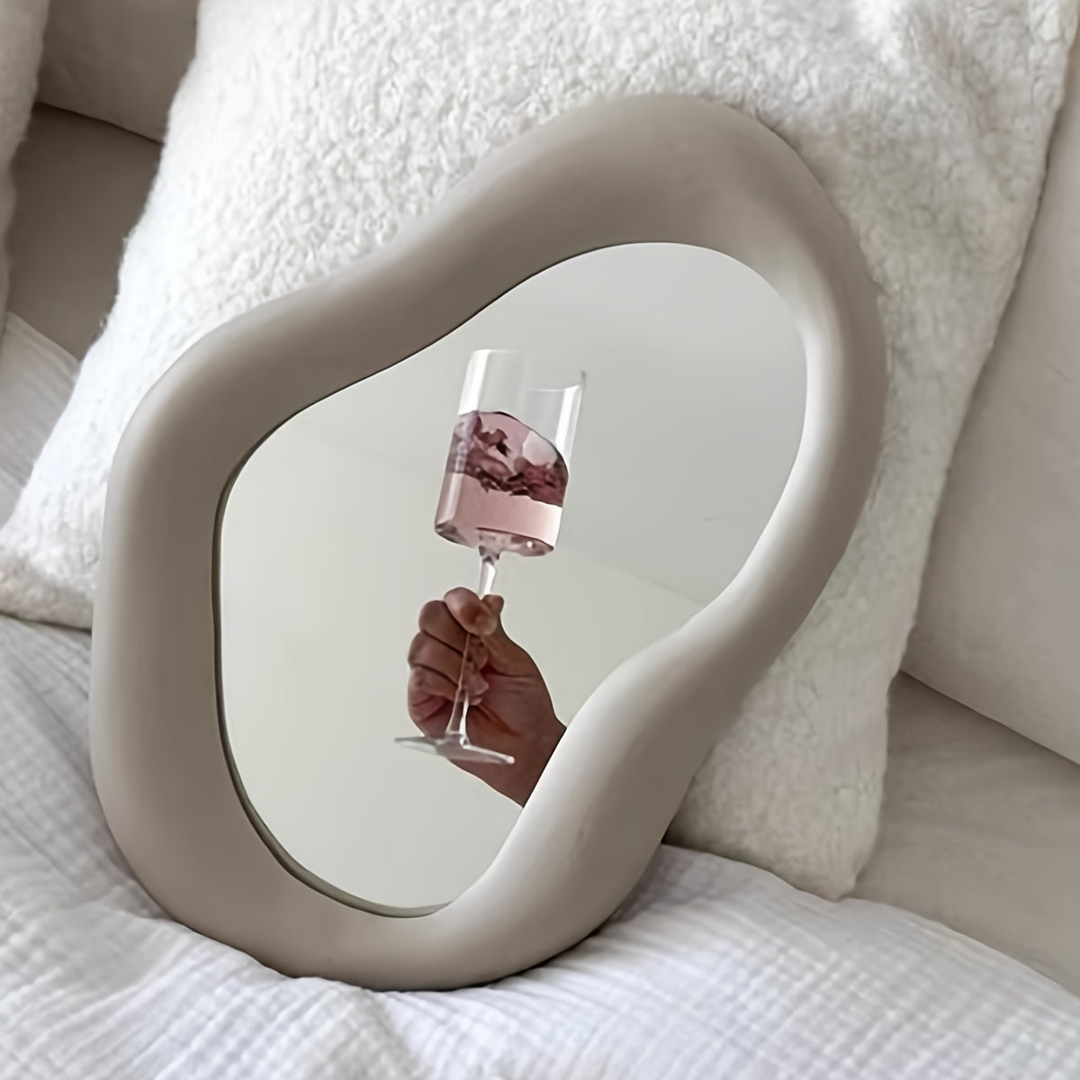 Ceramic Makeup Spiegel – Irregulier Ontwerp, Voor Slaapkamer en Dressoir Decoratie