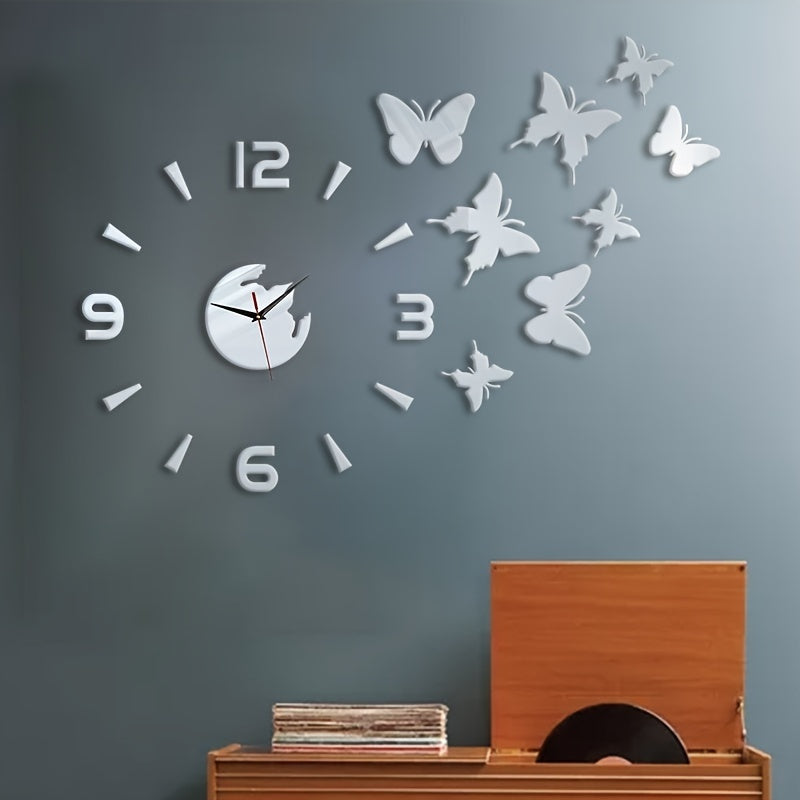 AcrylicButterfly - DIY 3D Vlinder Spiegel Muur Klok