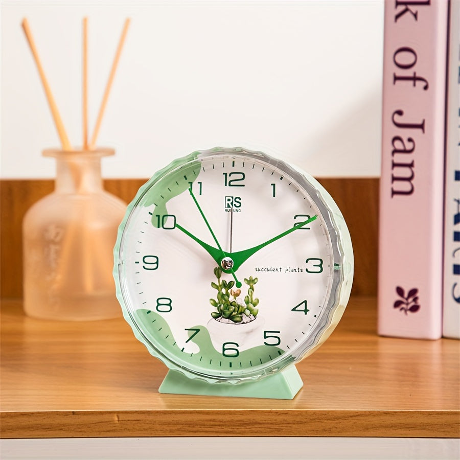 FloraTime - Charmante Bloemen Bureauklok met Alarm
