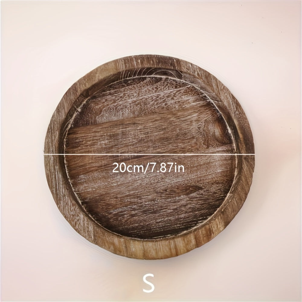 RusticBowl - Ronde Houten Schaal | Rustieke Kaarshouder & Kerstdecoratie