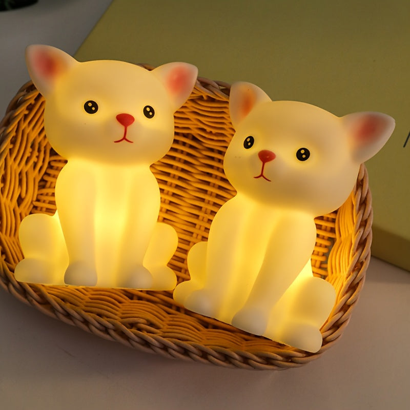 KittyGlow - Lámpara de mesa con luz LED y alimentación por batería para gatitos adorables