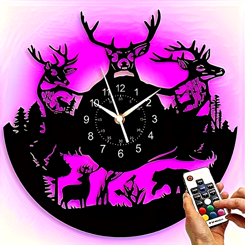 DeerGlow - Silent Deer Vinyl Wall Clock