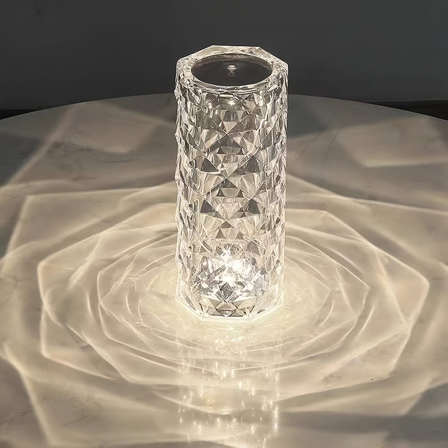 CrystalGlow - LED Kristallen Tafellamp met Touchbediening