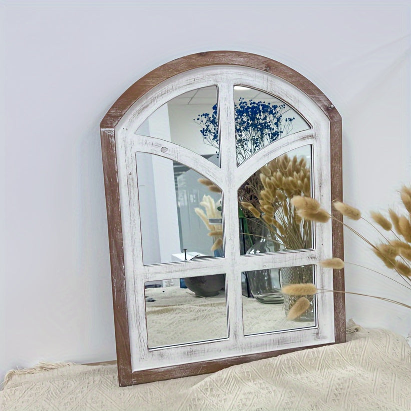 Rustic Farmhouse Wandspiegel – 58.42x45.72cm Grote Houten Lijst, Verticaal Hangende Spiegel voor Badkamer en Woonkamer