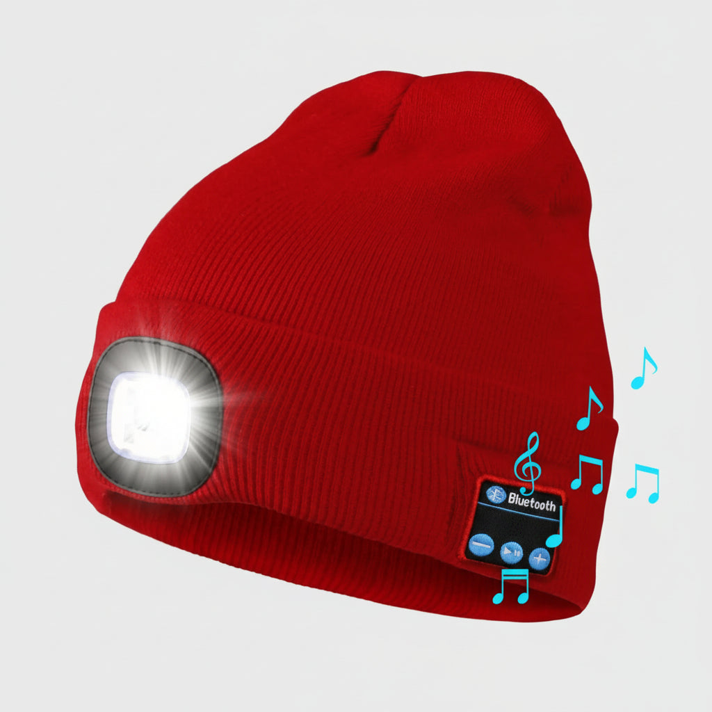 Beanie Bluetooth LED Knitted Winter Beanie Headlight Speakers