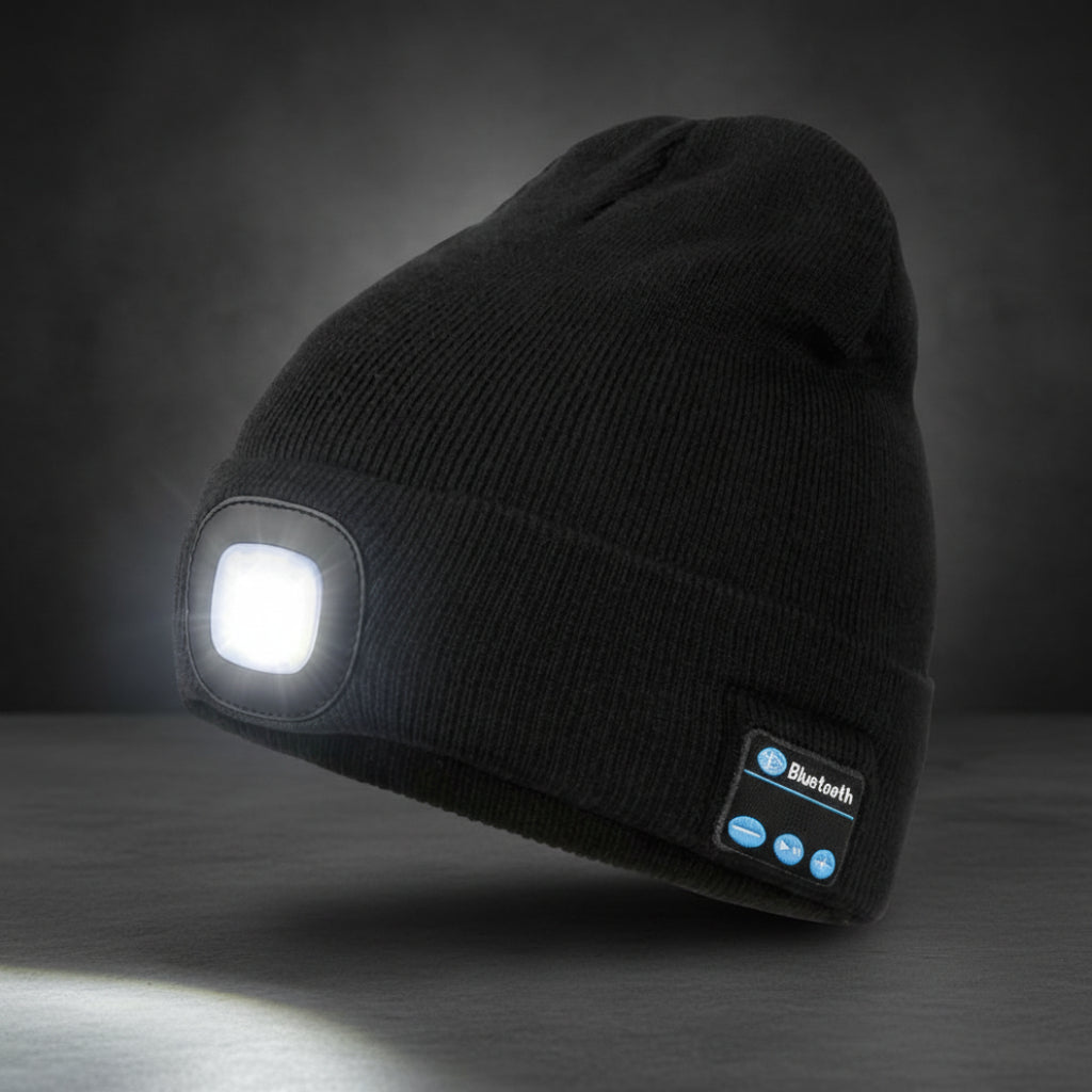 Muts Bluetooth LED Gebreide Wintermuts Hoofdlicht Speakers