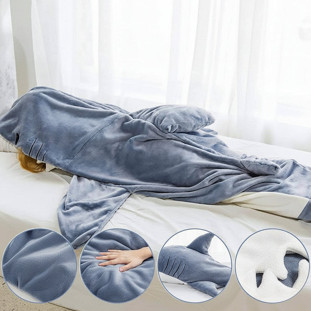 Deken Draagbaar Haai Fleece Warm Knuffel
