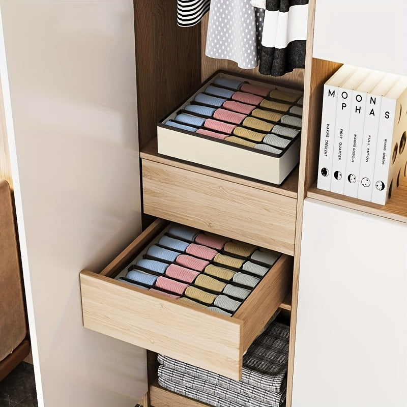 2-Pack Opvouwbare Sokken- en Ondergoedorganizer met 24 Vakken
