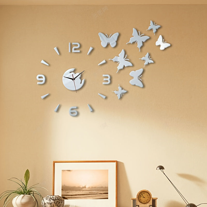 AcrylicButterfly - DIY 3D Vlinder Spiegel Muur Klok