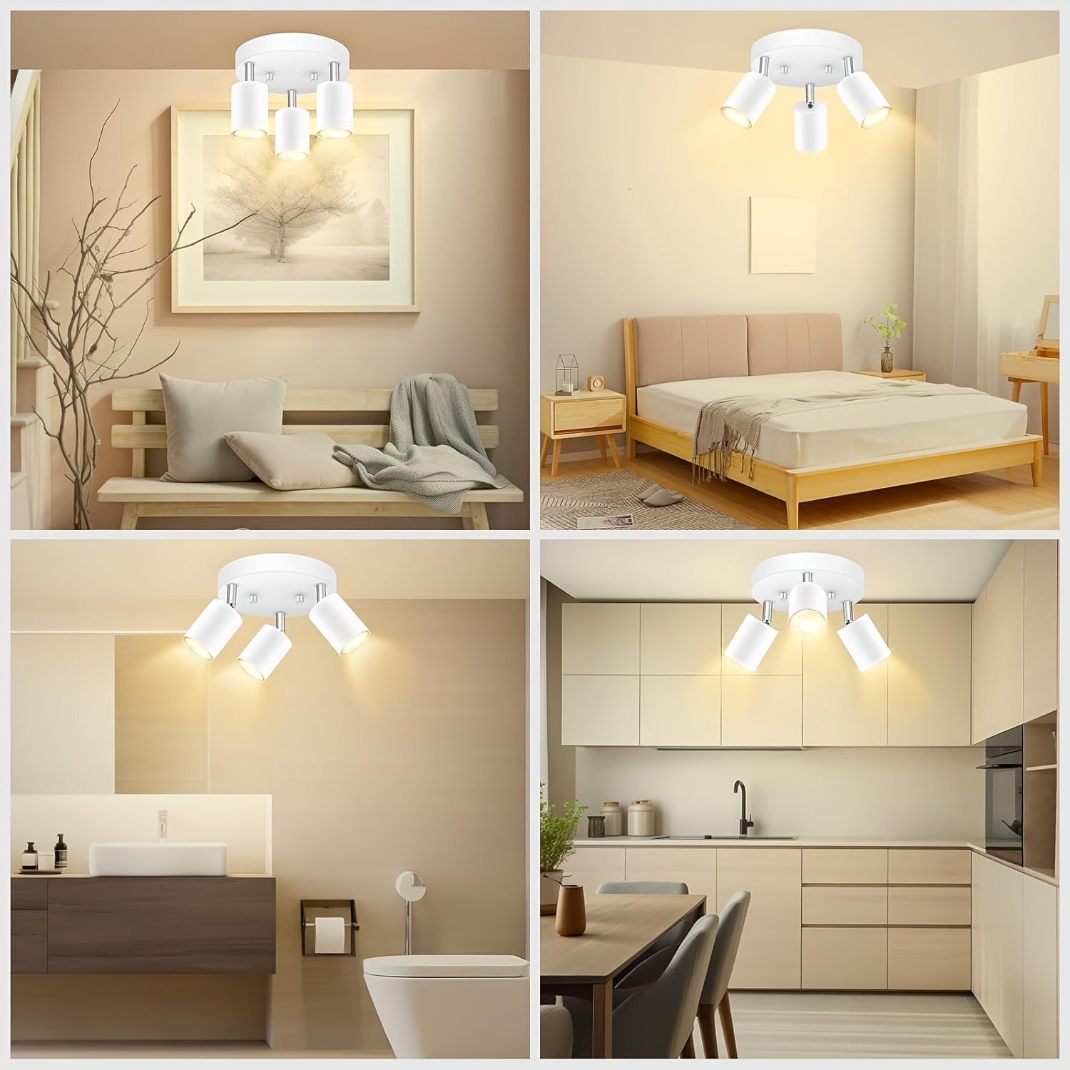 FlexiLight - 3-Licht Plafondspot met Draaibare Koppen, GU10 Basis