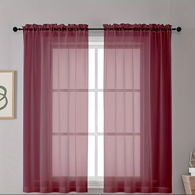 Semi-transparante Gordijnen - 2-pack Lichte en Ademend Polyester Gordijnen voor Slaapkamer en Terrasdeuren