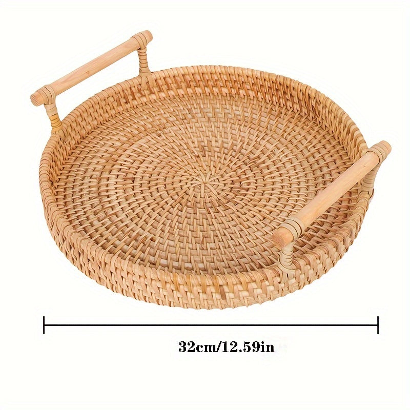 RattanTray - Rieten Onderzetter Dienblad met Handvatten