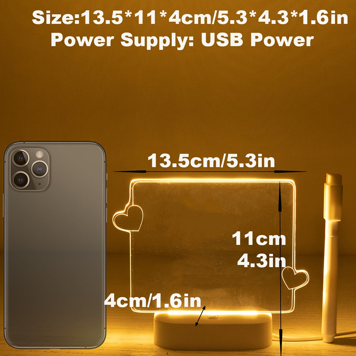 LoveGlow - USB 3D Liefdeshart Nachtlampje