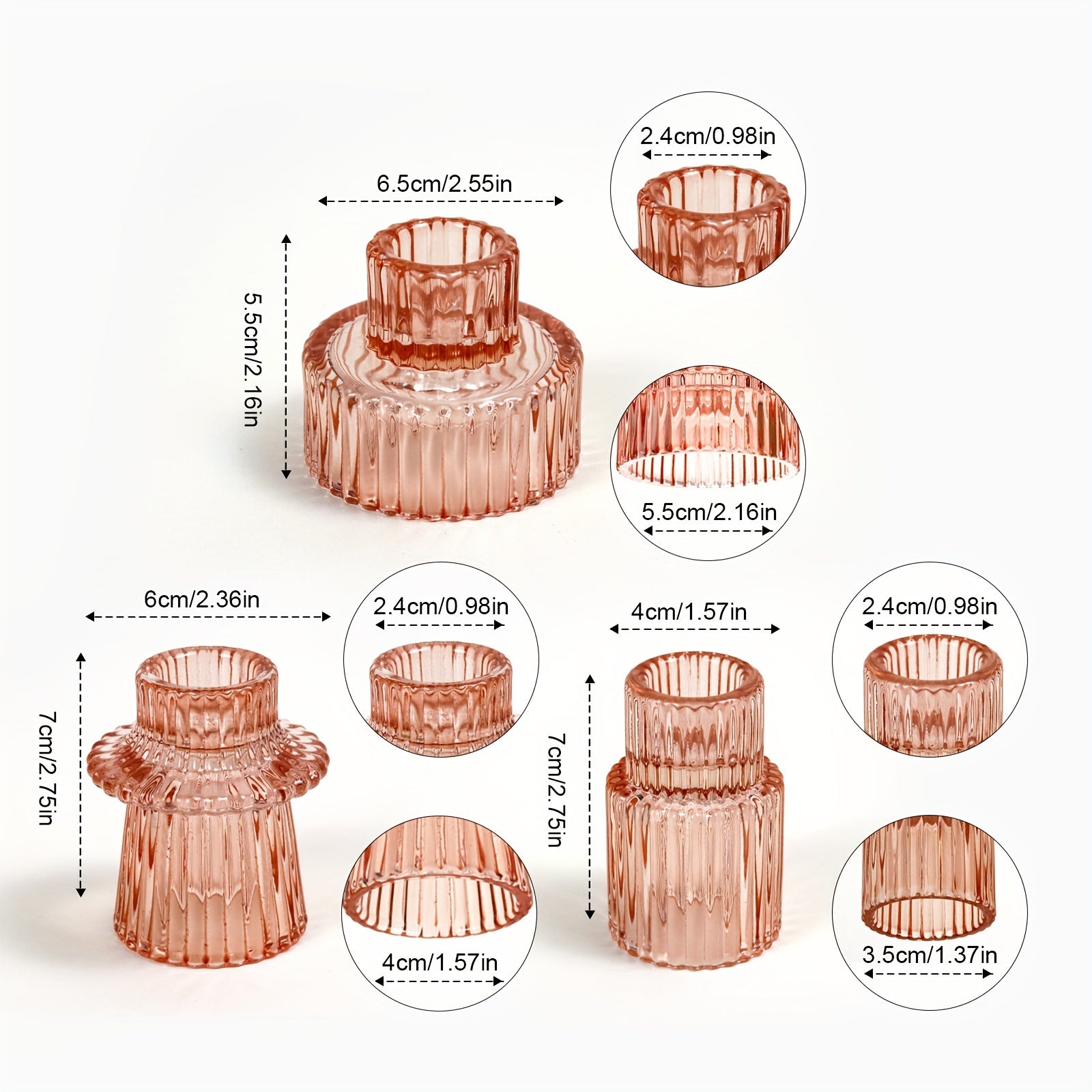 3/6-delige Glazen Kaarsenhouders - Perfect voor Tafeldecoratie en Bruiloften