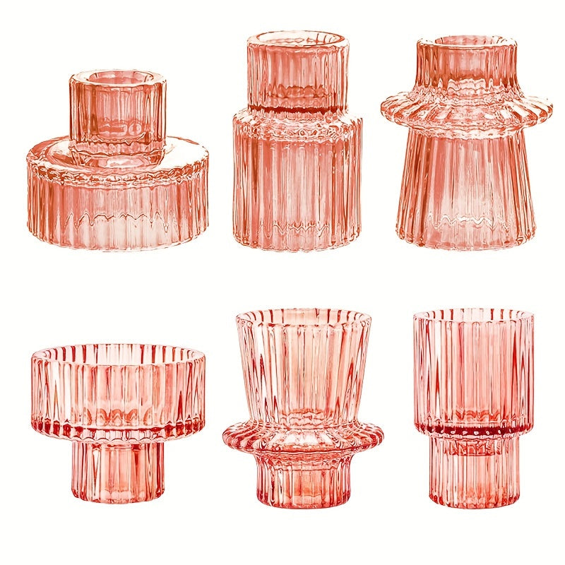3/6-delige Glazen Kaarsenhouders - Perfect voor Tafeldecoratie en Bruiloften