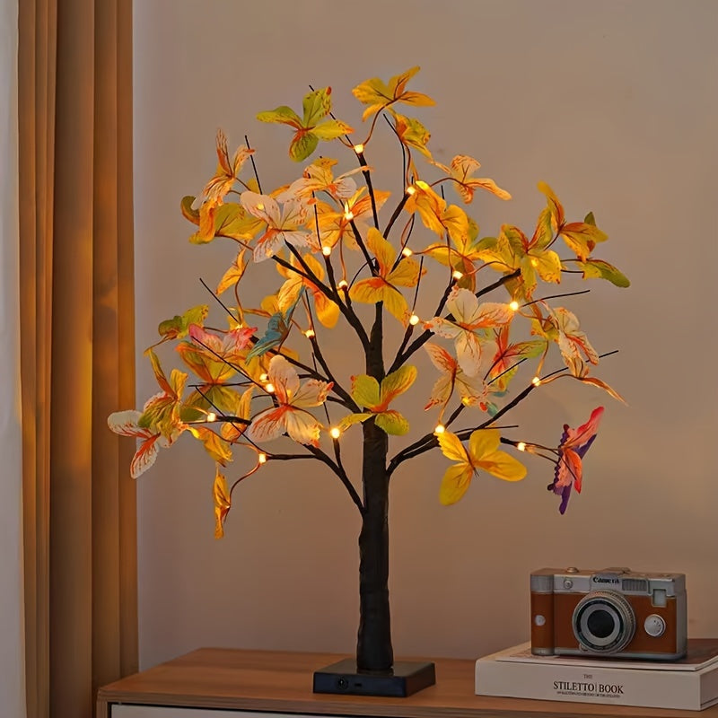 GlowBirch - Elegante LED Berken Vlinderlamp voor Kamers en Feestelijke Sfeer