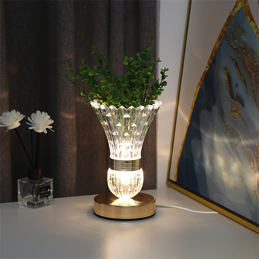 CrystalGlow - Moderne LED Kristallen Tafellamp met Dimbare Verlichting