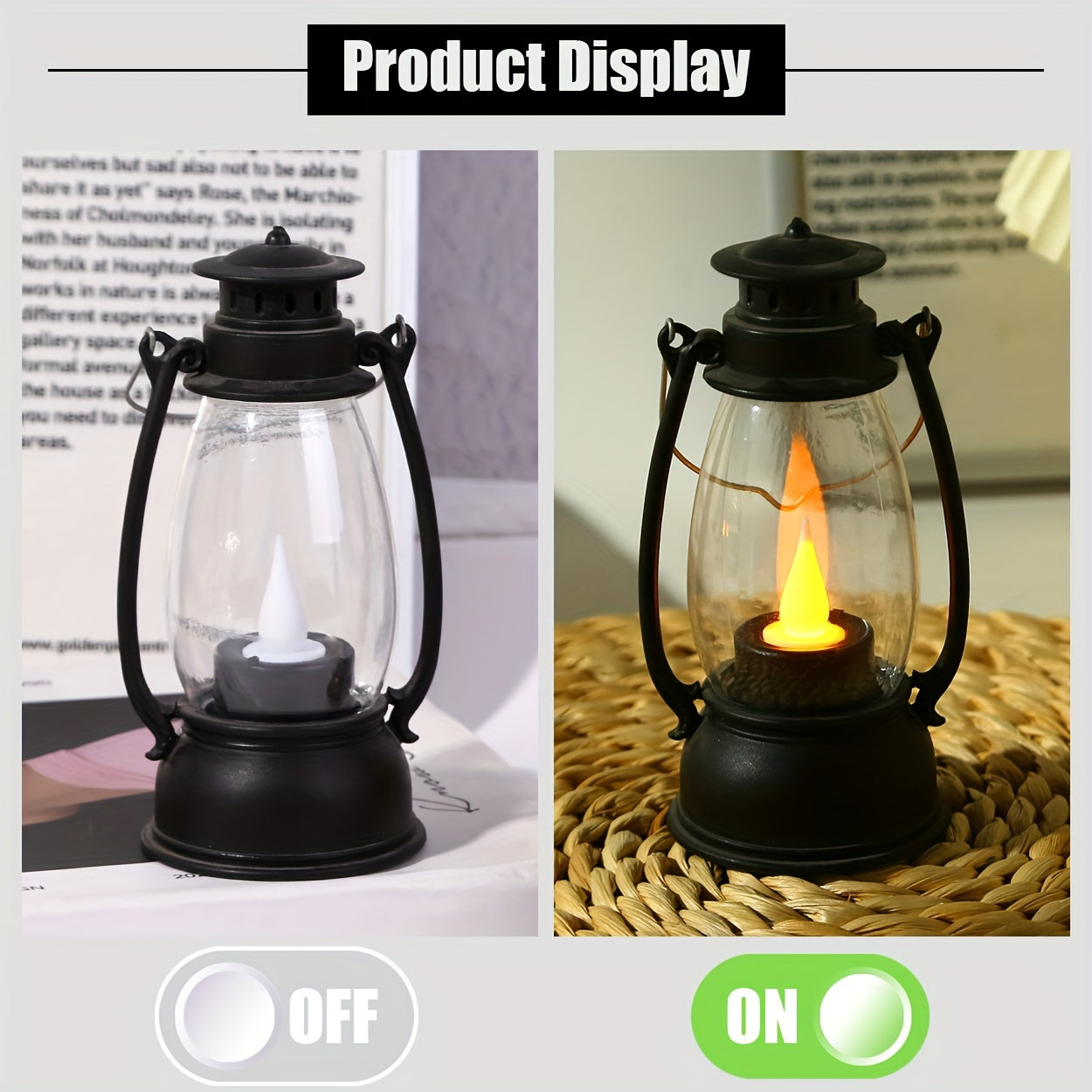 VintageGlow - LED Kerosine-Stijl Tafellamp met Gele Vlam