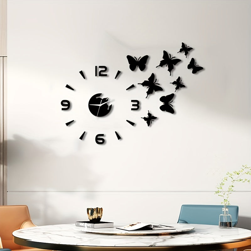 AcrylicButterfly - DIY 3D Vlinder Spiegel Muur Klok