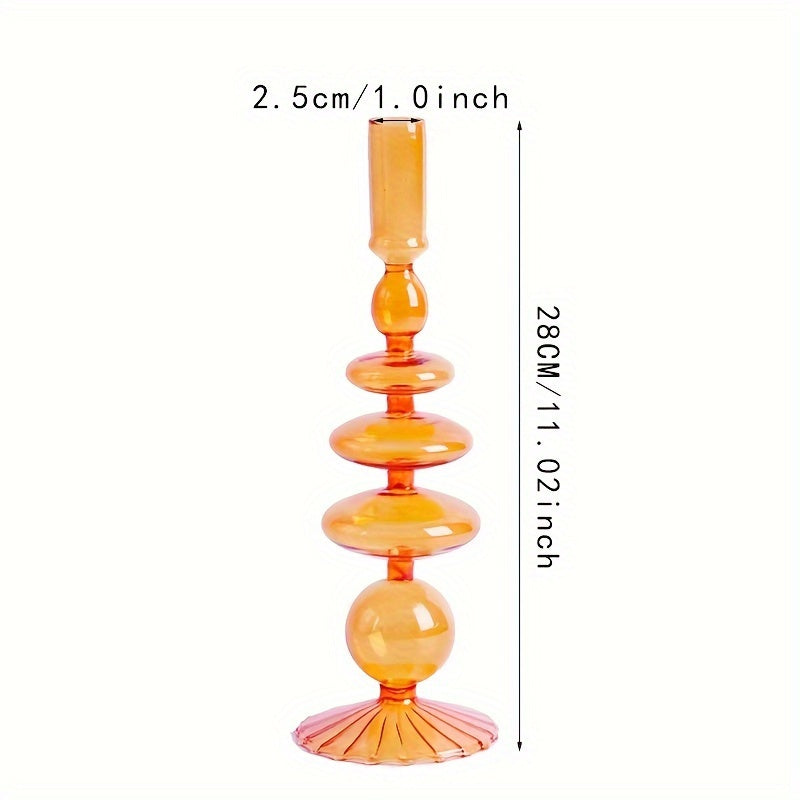 1pc Creatieve en Minimalistische Glazen Kandelaar Set - Gelakte Glazen Vaas Tafeldecoratie voor Woonkamer, Eettafel en Romantisch Diner
