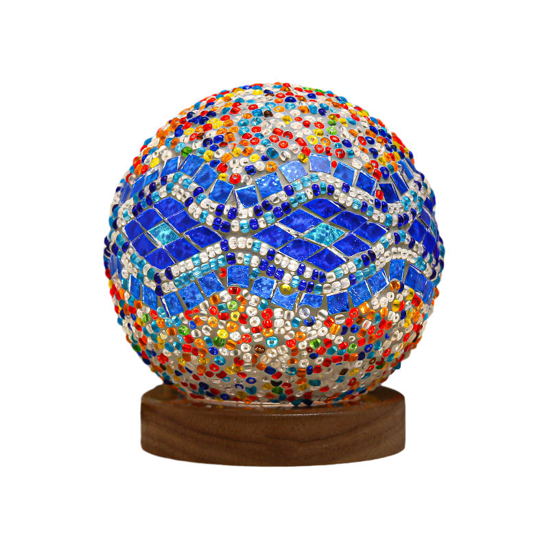 Luminara - Spherical LED Dimmable Glass Baroque Table Lamp Mosaic 3.9"