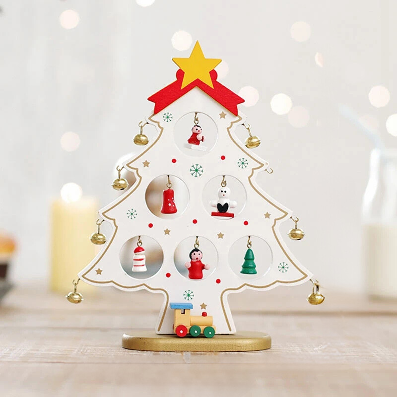 ElegantBoom - Houten Kerstdecoratie voor Bureau