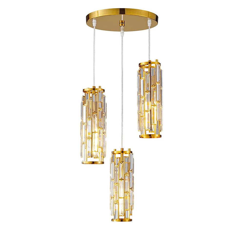 VintageCrystal - Industrial Hanging Lamp of Glass and Iron for Living Room and Dining Room