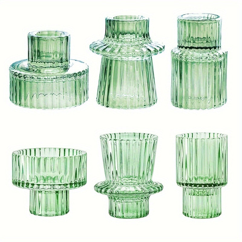 3/6-delige Glazen Kaarsenhouders - Perfect voor Tafeldecoratie en Bruiloften