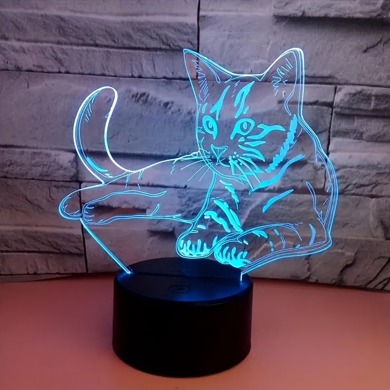 CatGlow - 3D Kat Nachtlampje met 7 Kleuren Touch Bediening