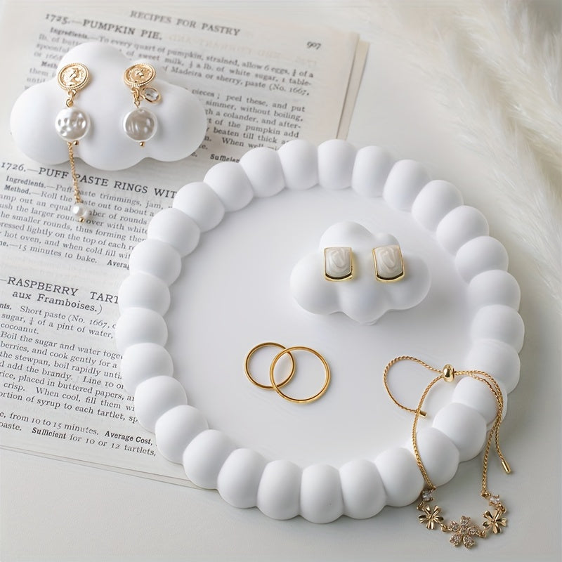 RingTray - Witte Ronde Sieradenschaal | Voor Ringen, Oorbellen & Sleutels