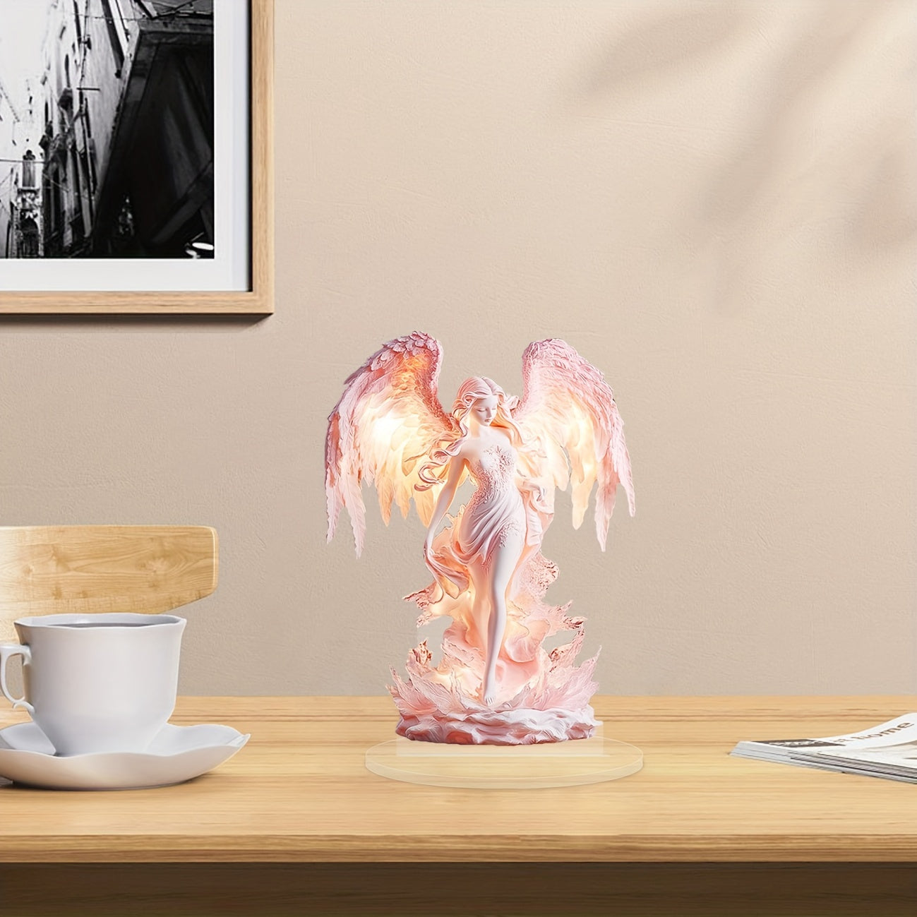 AngelGlow - Acryl Engel Display Bord voor Tafel & Huisdecoratie