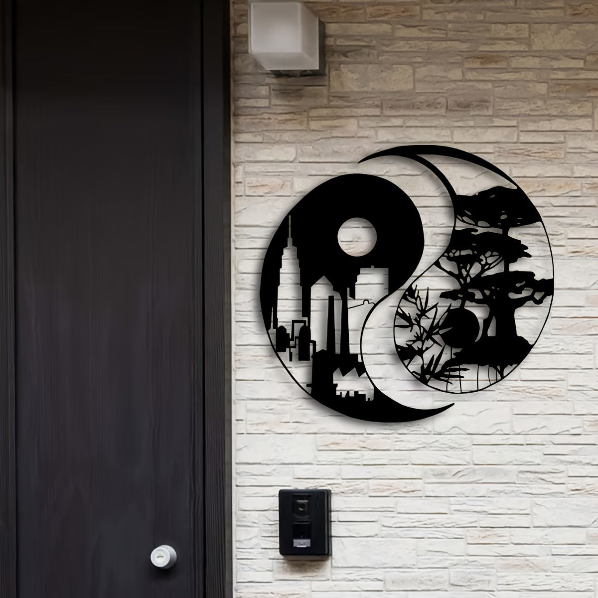 YinYangArt - Elegante Yin Yang Metalen Wandkunst Set