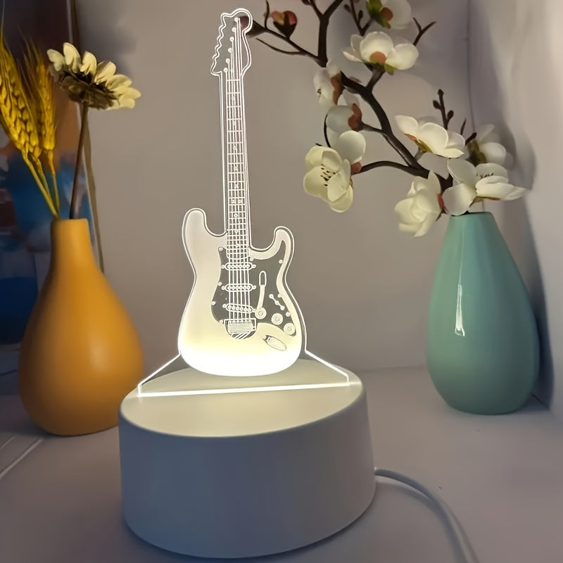 MusicGlow - 3D Gitaar LED Nachtlamp met Multikleurige Sfeerverlichting