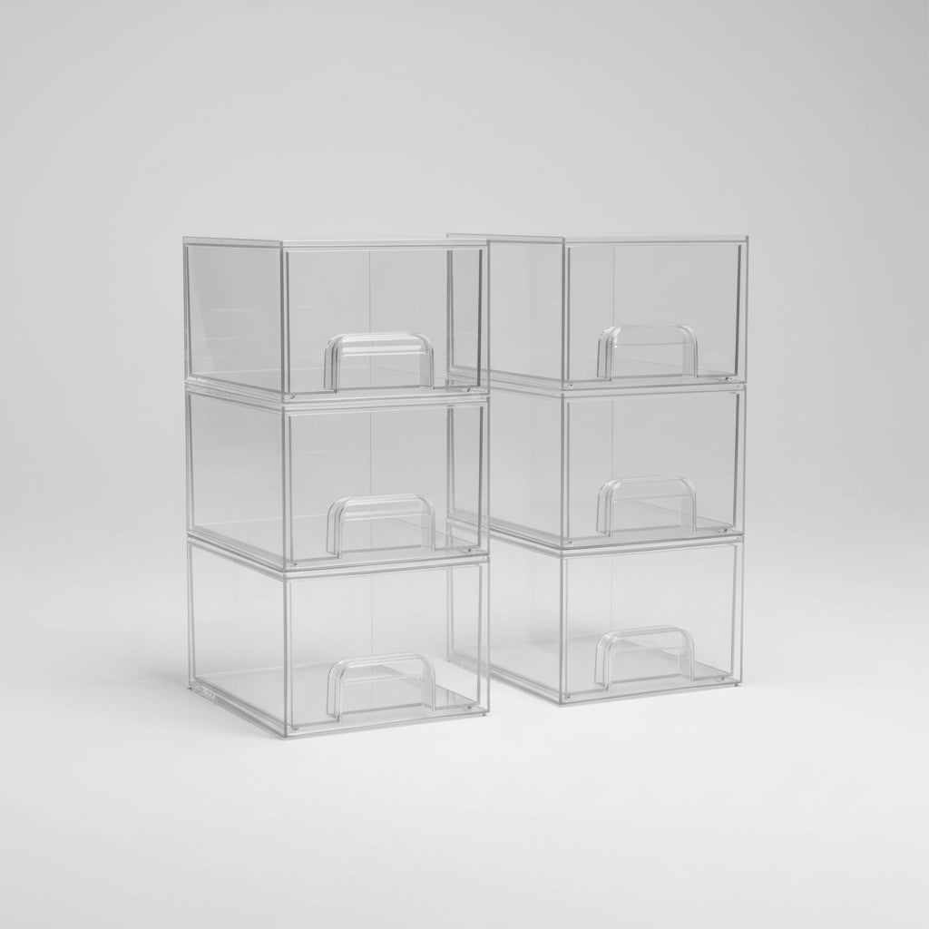 Organizador Transparente para Gaveta Joias Cosmética Caixas Empilháveis