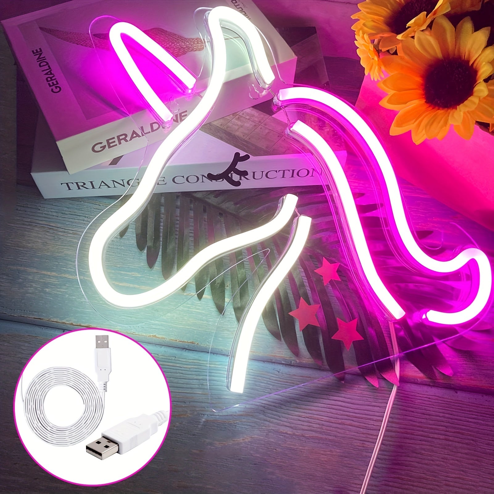 NeonMagic - Roze Mythisch Wezen LED Wandlamp