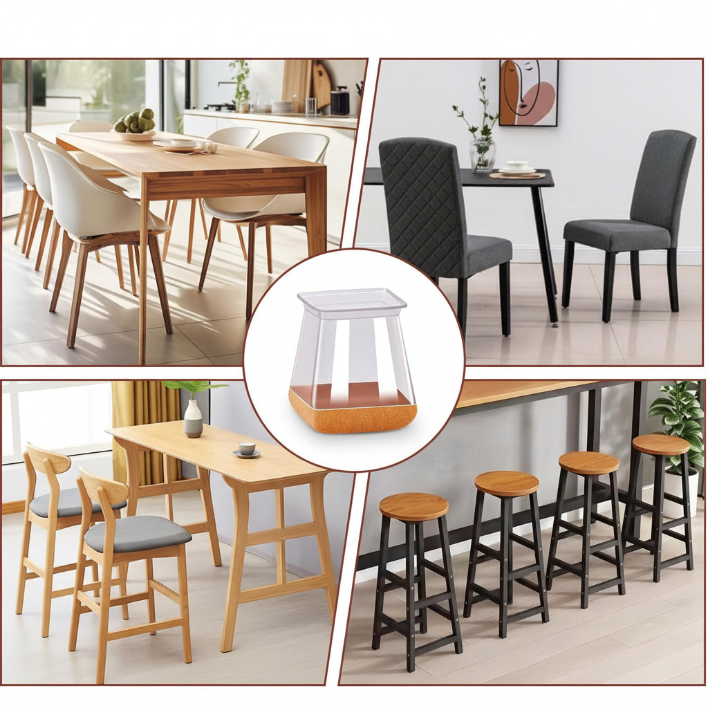 Felt Gliders Chair Leg Protectors Square Silicone Felt